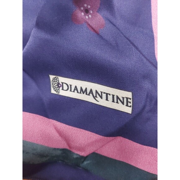 Beautiful Flowers DIAMANTINE MAROCCO Blue and Pink Flowers Scarf NWOT Luxury - Picture 5 of 8